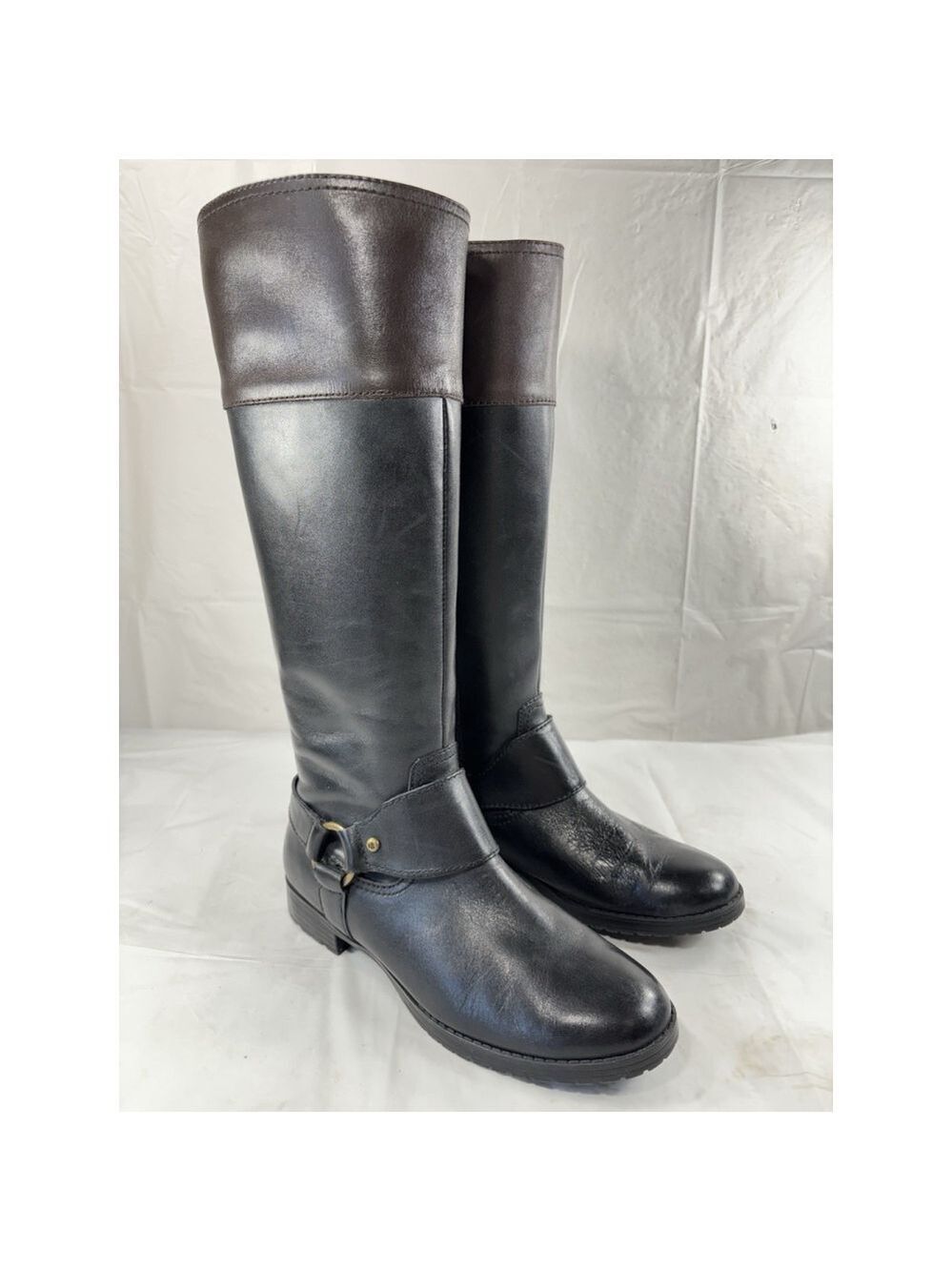 Lauren Ralph Lauren Sulita Harness Leather Tall Riding Boots Size 6 B